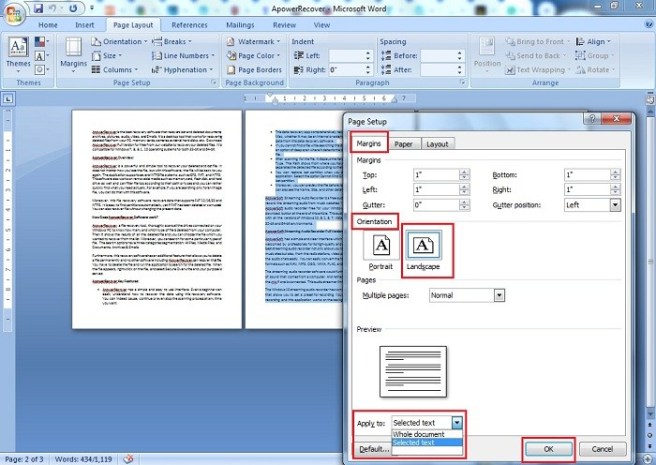 microsoft word for mac 2 documents one page
